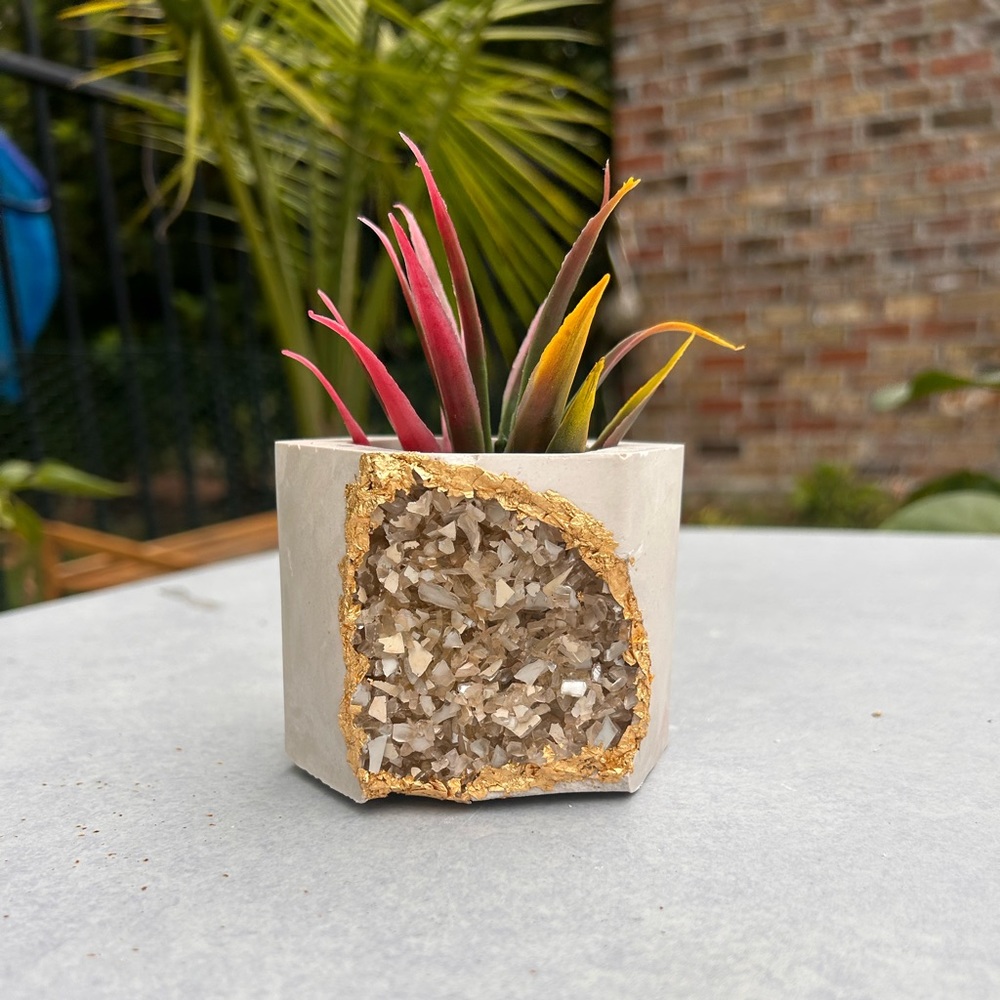 Natural Crystal Geode Planter
